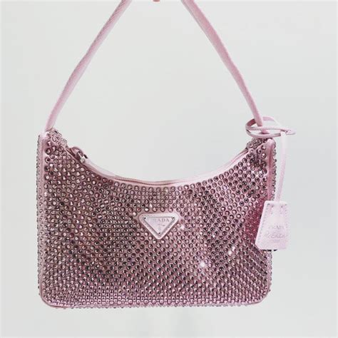 pale pink prada bag|prada pink rhinestone bag.